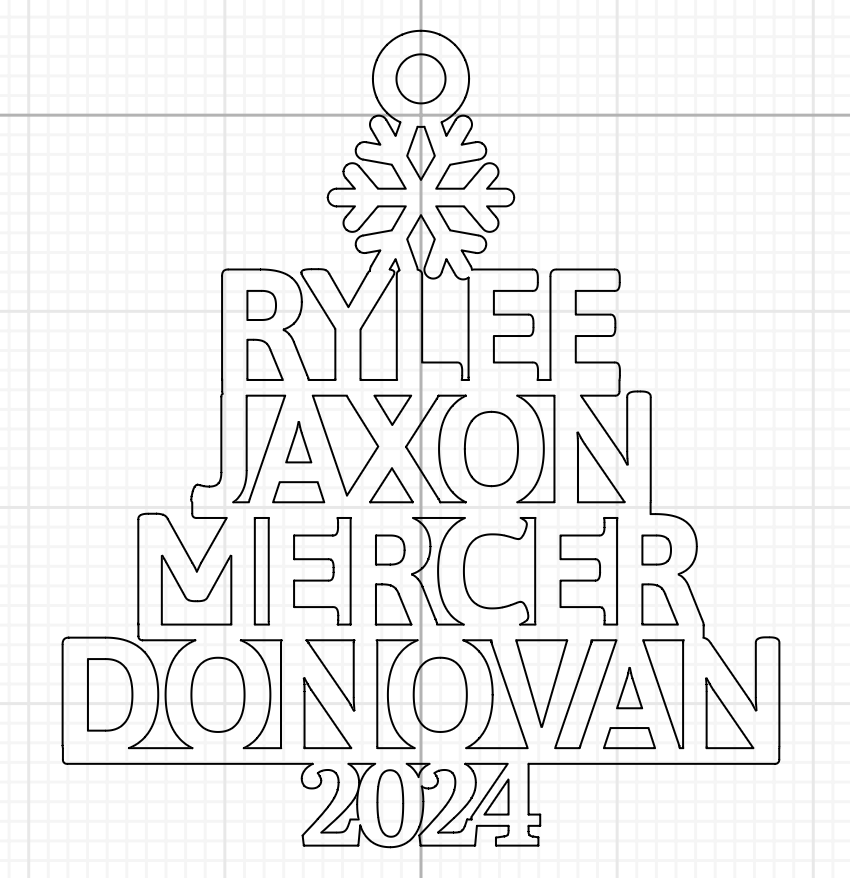 Custom Names Holiday Ornament for 2024