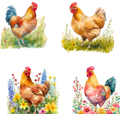 Chicken Charms Magic Transfer Paper Digital Image download for polymer clay