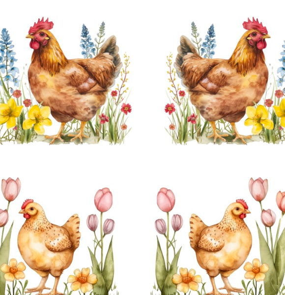 Chicken Charms Magic Transfer Paper Digital Image download for polymer clay