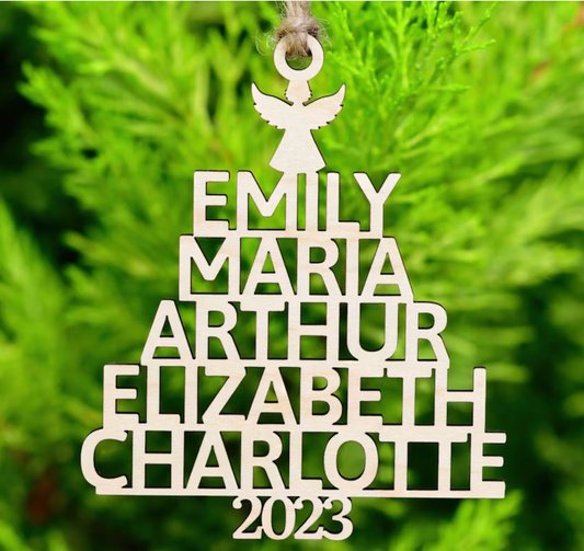 Custom Names Holiday Ornament for 2024