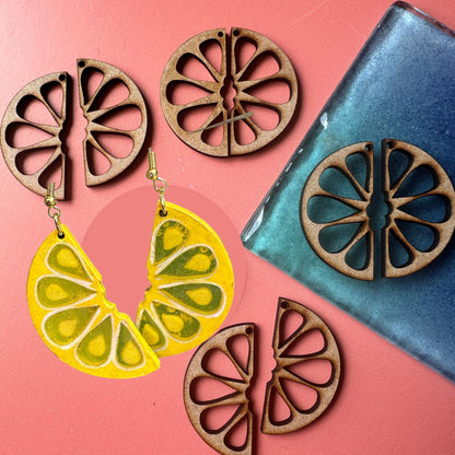Citrus Slices 4 pairs Earring Components mix and match - Create Along 
