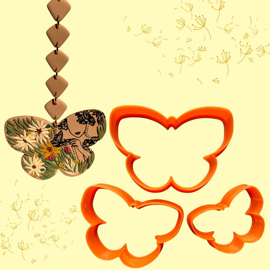 Butterfly # 2 clay earring cutter set