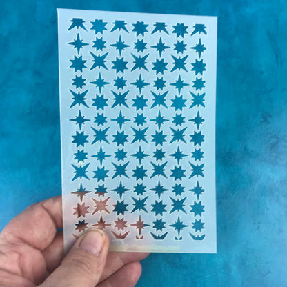 Starburst Mylar Stencil Clay Texture Sheet Celestial Christmas - Create Along 