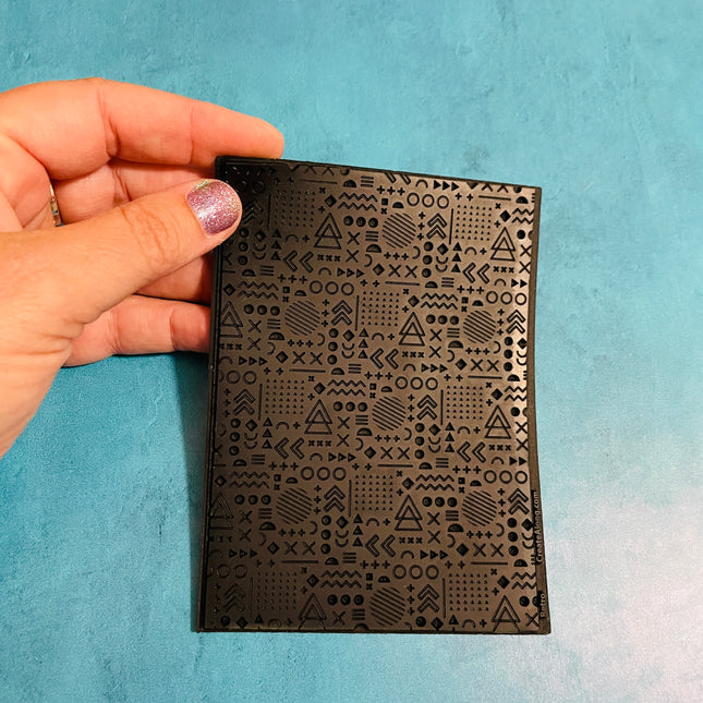 Retro Rubber Stamp 80s mod pattern Texture Sheet Mat for polymer clay metal clay mixed media art - Create Along 