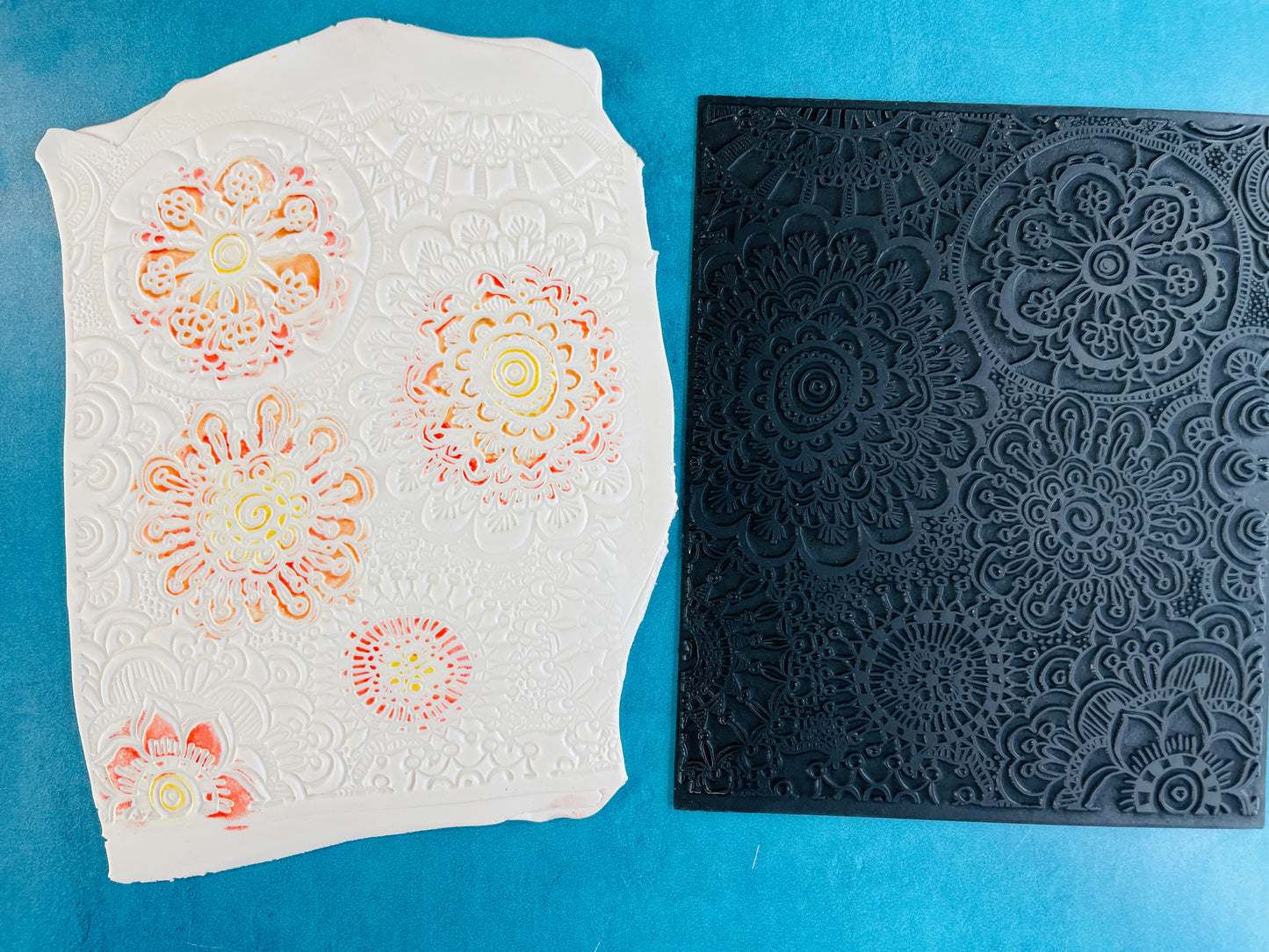 Festoon floral mandala Rubber Stamp Texture Sheet