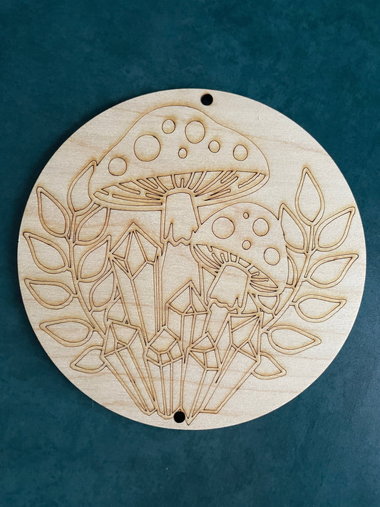 Mystic Mushrooms paint your own wood canvas