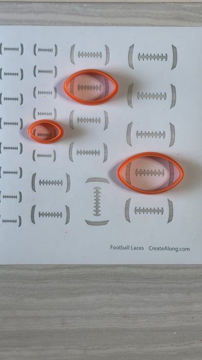Football Laces and Cutter Set for polymer clay earrings jewelry decor