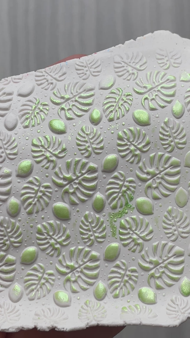 Tropical Leaves Monstera Rubber Stamp small Texture Sheet Mat
