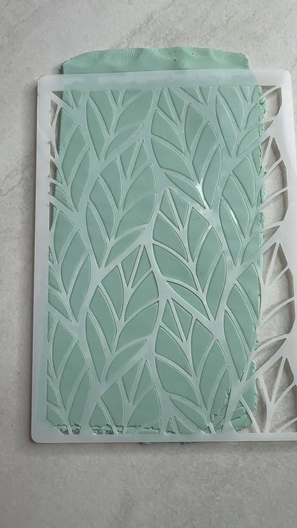 Bay Leaves Leaf Mylar Stencil texture sheet for polymer clay