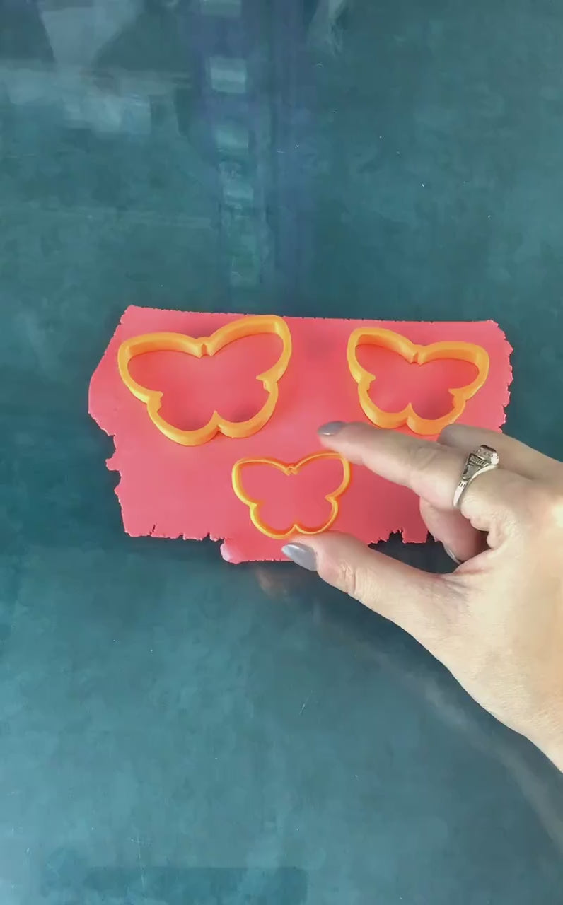 Butterflies clay cutter set | polymer clay butterfly cutter | make butterfly clay earrings | matching set of butterfly cutters