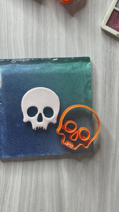 Small Skull polymer clay cutter | gothic skull clay earring cutter