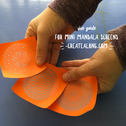 Clay Stencil Scalloped Serenity Mini Mandala silkscreen set - Create Along 