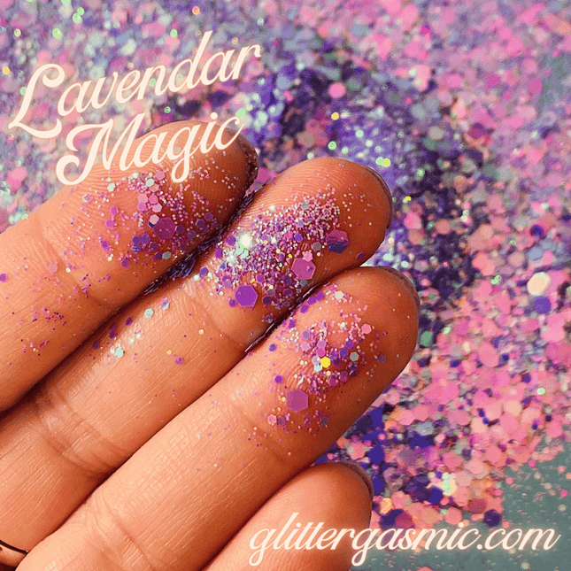 Glitter Lavender Magic holo for pens candles earrings clay resin mugs slime tumblers nail art 2 oz - Create Along 