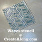 Waves Mylar Stencil great for Polymer Clay Art Jewelry Mixed Media