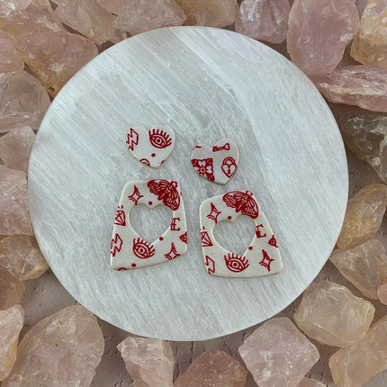 Heart’s Desire Earring Valentine's Day donut polymer clay earrings cutter set - Create Along 