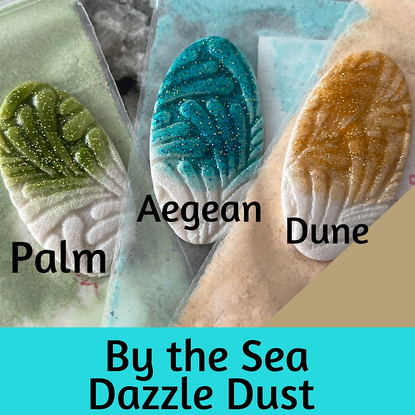 Dazzle Dust Heat Set By the Sea Beachy colors powder coat sealer for clay and metal charms