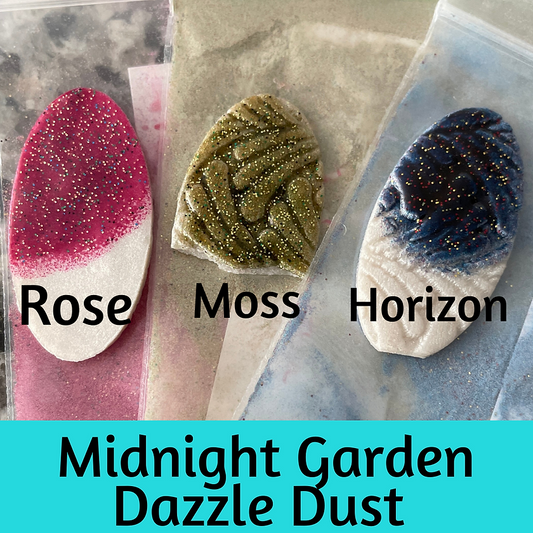 Dazzle Dust Heat Set Midnight Garden powder coat sealer for clay and metal charms