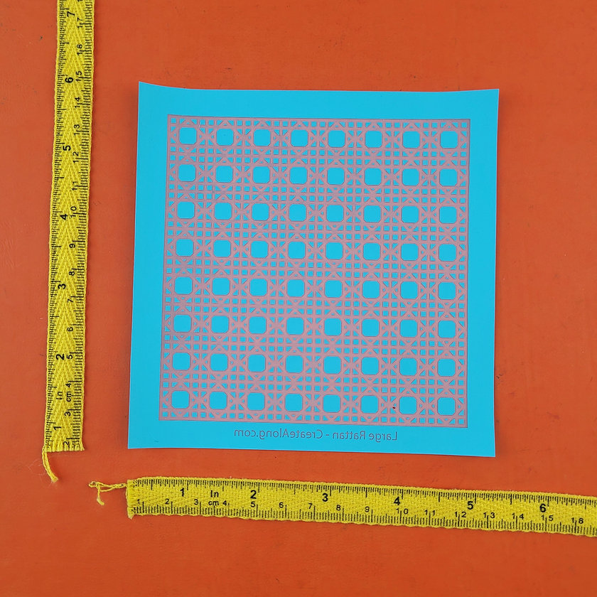Large Rattan polymer clay silk screen stencil