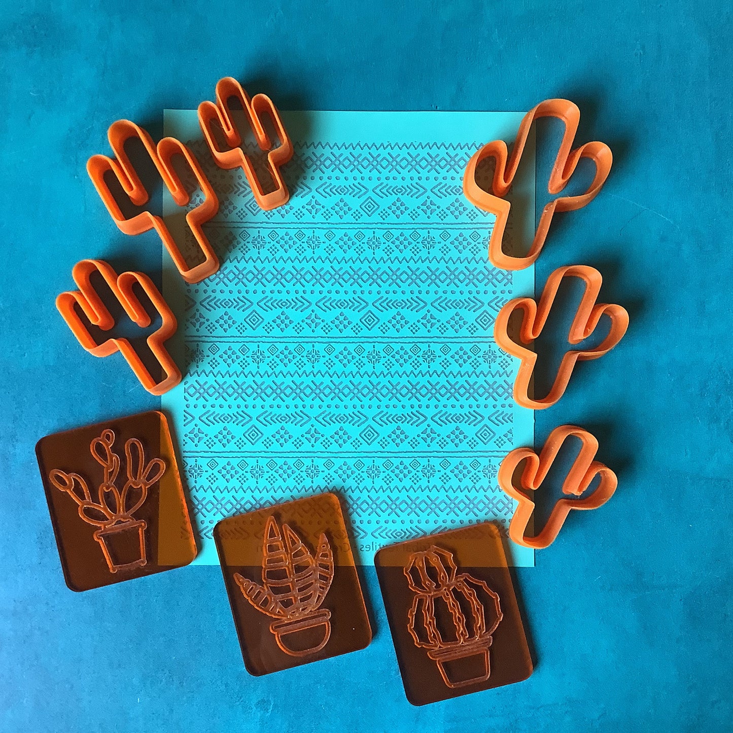 Bundle & Save # 3 Cactus Desert Southwest DIY Kit polymer clay tools supplies stamp silk screen stencil