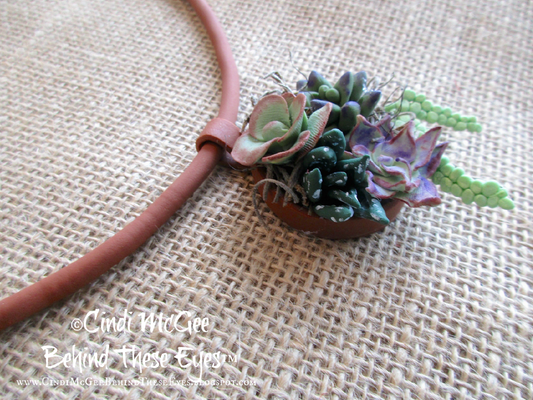 Make a Miniature Succulent Garden Polymer Clay Pendant Online Workshop with Cindi McGee