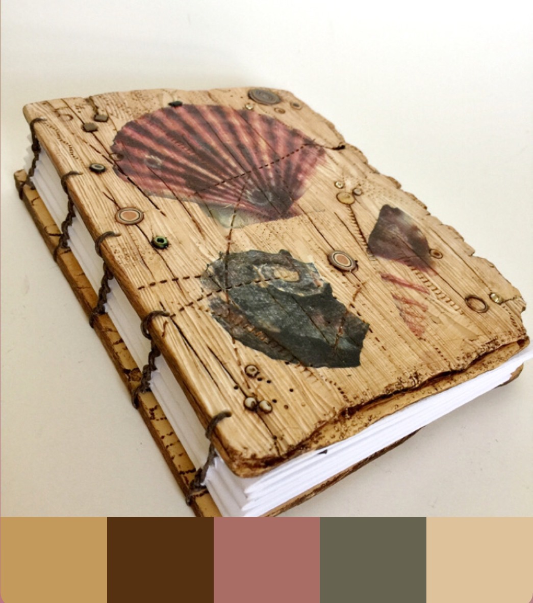 By the Sea Coptic Book binding Image Transfer polymer clay tutorial with Lisa Renner