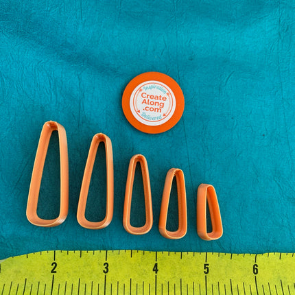 Wide Drop basics polymer clay cutter set of 5 collar - Create Along 