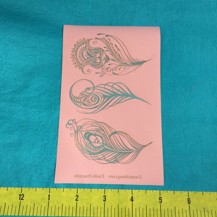 Silkscreen Cindi's Paisley Peacock Feathers polymer clay stencil - Create Along 