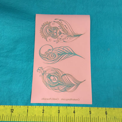 Silkscreen Cindi's Paisley Peacock Feathers polymer clay stencil - Create Along 