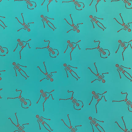 Dancing Skeletons Skull Halloween Silk Screen Stencil for Polymer Clay, Art Jewelry, Mixed Media - Create Along 
