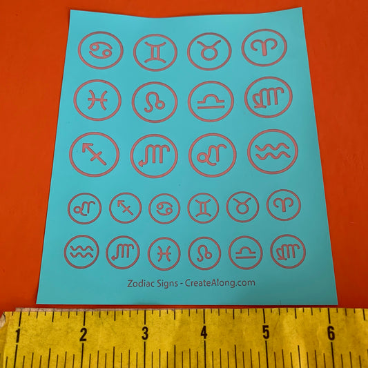 Silk Screen Zodiac Signs Horoscope symbols Stencil For Polymer Clay
