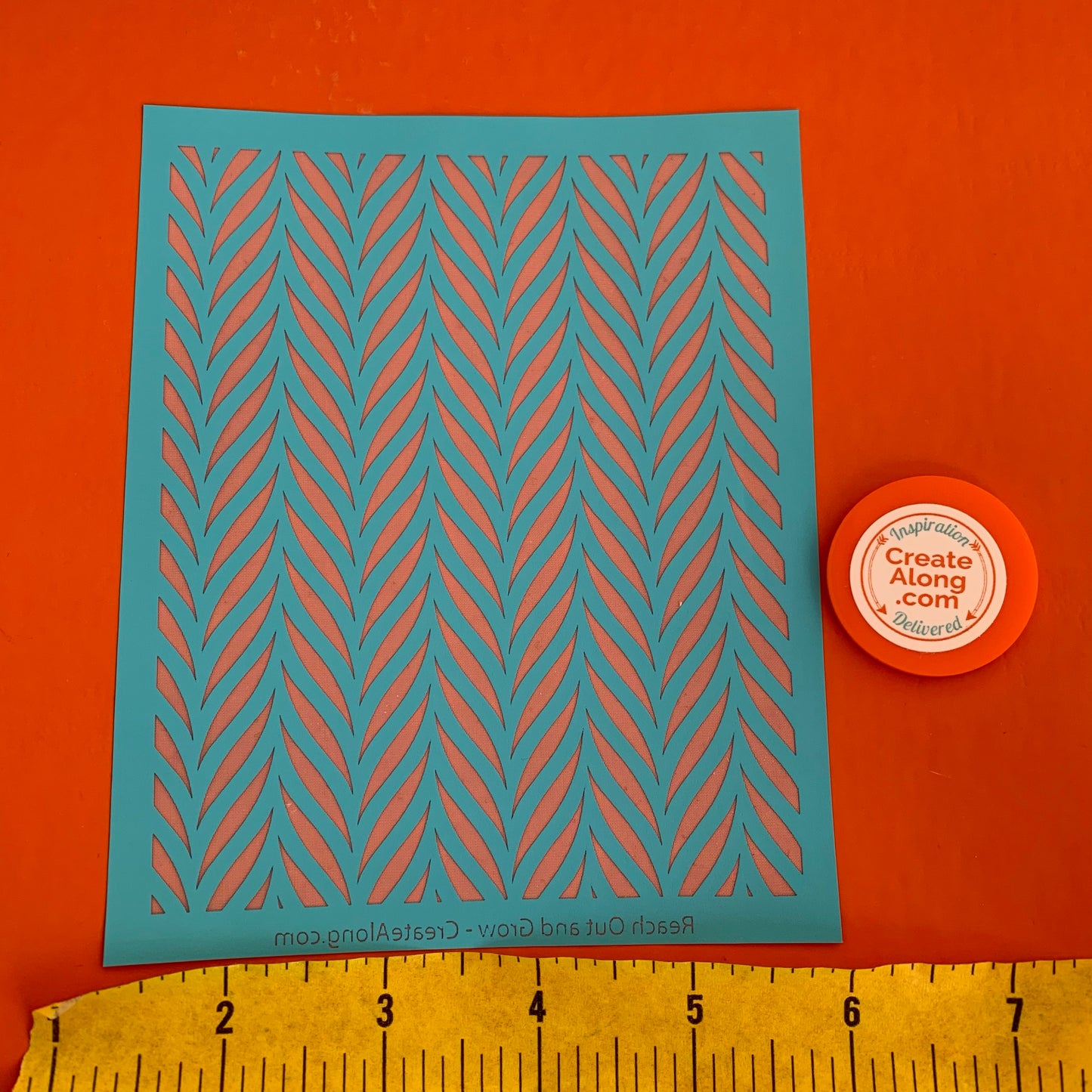 Silk Screen Reach Out and Grow chevron Stencil For Polymer Clay jewelry mixed media