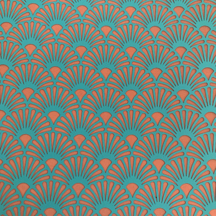 Silk Screen Light the Way Art Deco fans Stencil For Polymer Clay jewelry mixed media - Create Along 