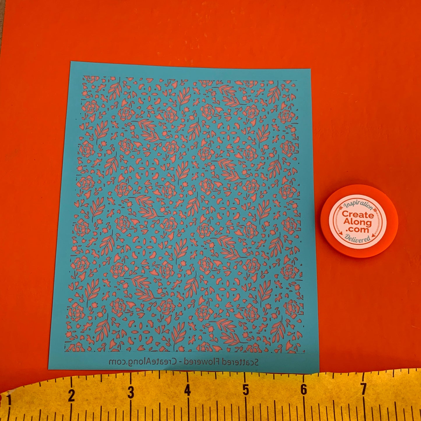Silk Screen Scattered Flowers Stencil For Polymer Clay
