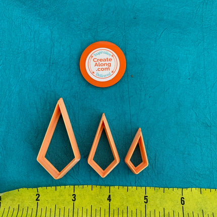 Kite Drop polymer clay cutter set jewelry earrings pendant small sharp clay cutters - Create Along 