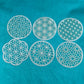 Coin Set #3 Round Mandala Stencils 6 patterns for polymer clay art jewelry mixed media - Polymer Clay TV tutorial and supplies