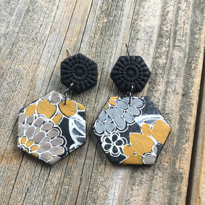 Hexagons Honeycomb bee polymer clay cutter set of 6 basics - Create Along 