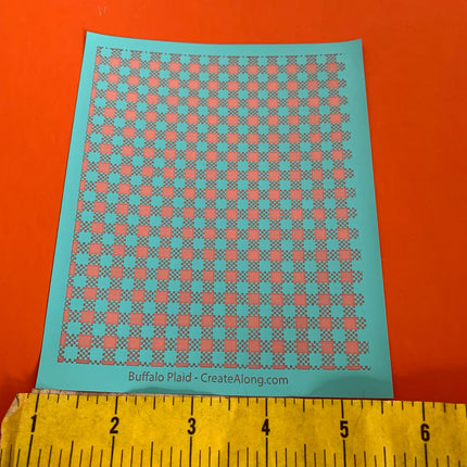 Silk Screen Buffalo Plaid Checkered Stencil for Polymer Clay, Art Jewelry, Mixed Media - Create Along 