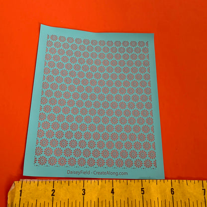 Silk Screen Daisy Field  Stencil for Polymer Clay, Art Jewelry, Mixed Media