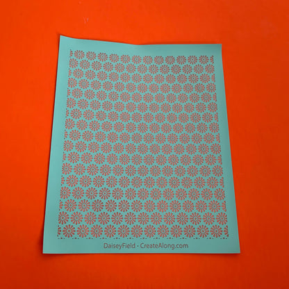 Silk Screen Daisy Field  Stencil for Polymer Clay, Art Jewelry, Mixed Media