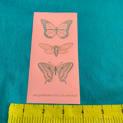 Silkscreen Polymer Clay Butterflies Cicada Trading Coins Stencil great for art jewelry and mixed media - Create Along 