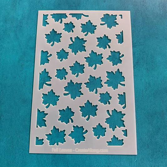 Fall Maple Leaves Leaf Mylar Stencil texture sheet for polymer clay earrings art jewelry mixed media Fairy Doors