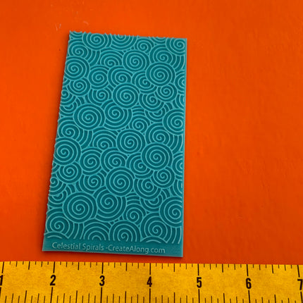 Texture Sheet Celestial Spirals cloud Design for polymer clay and mixed media stamping - Create Along 