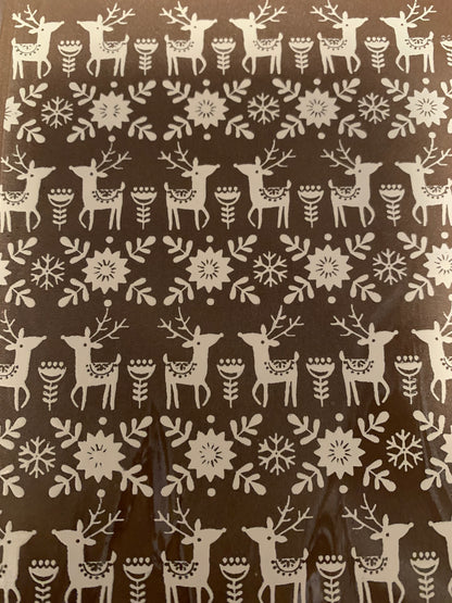 Romping Reindeer Holiday Christmas trees plants Silk Screen Stencil for Polymer Clay, Art Jewelry, Mixed Media - Create Along 