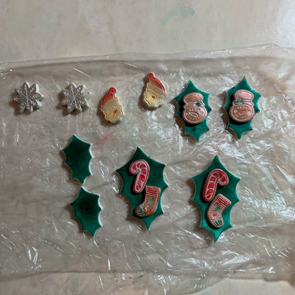 Holly Leaf Leaves Christmas holiday shape Cutter set for polymer clay art jewelry - Create Along 