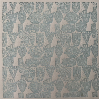 Tiki Faces Hawaii Tropical head polymer clay silk screen stencil - Create Along 