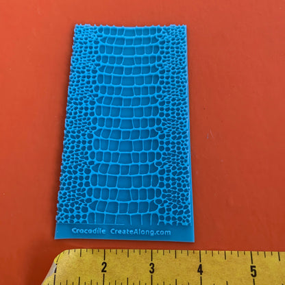 Crocodile Animal Print Texture Mat Silicone rubber Stamp for polymer clay paper Gelli plate and resin - Create Along 