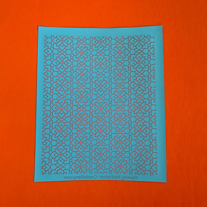 Silk Screen Morning Meditation mandala Stencil for Polymer Clay, Art Jewelry, Mixed Media - Create Along 