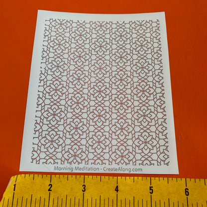 Silk Screen Morning Meditation mandala Stencil for Polymer Clay, Art Jewelry, Mixed Media - Create Along 