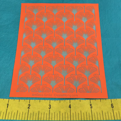 Silkscreen Art Deco Ginkgo Stencil Crafting, Polymer Clay, Art Jewelry and Mixed Media - Create Along 