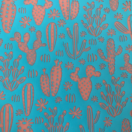 Silk Screen Prickly Cactus Pattern Stencil For Polymer Clay